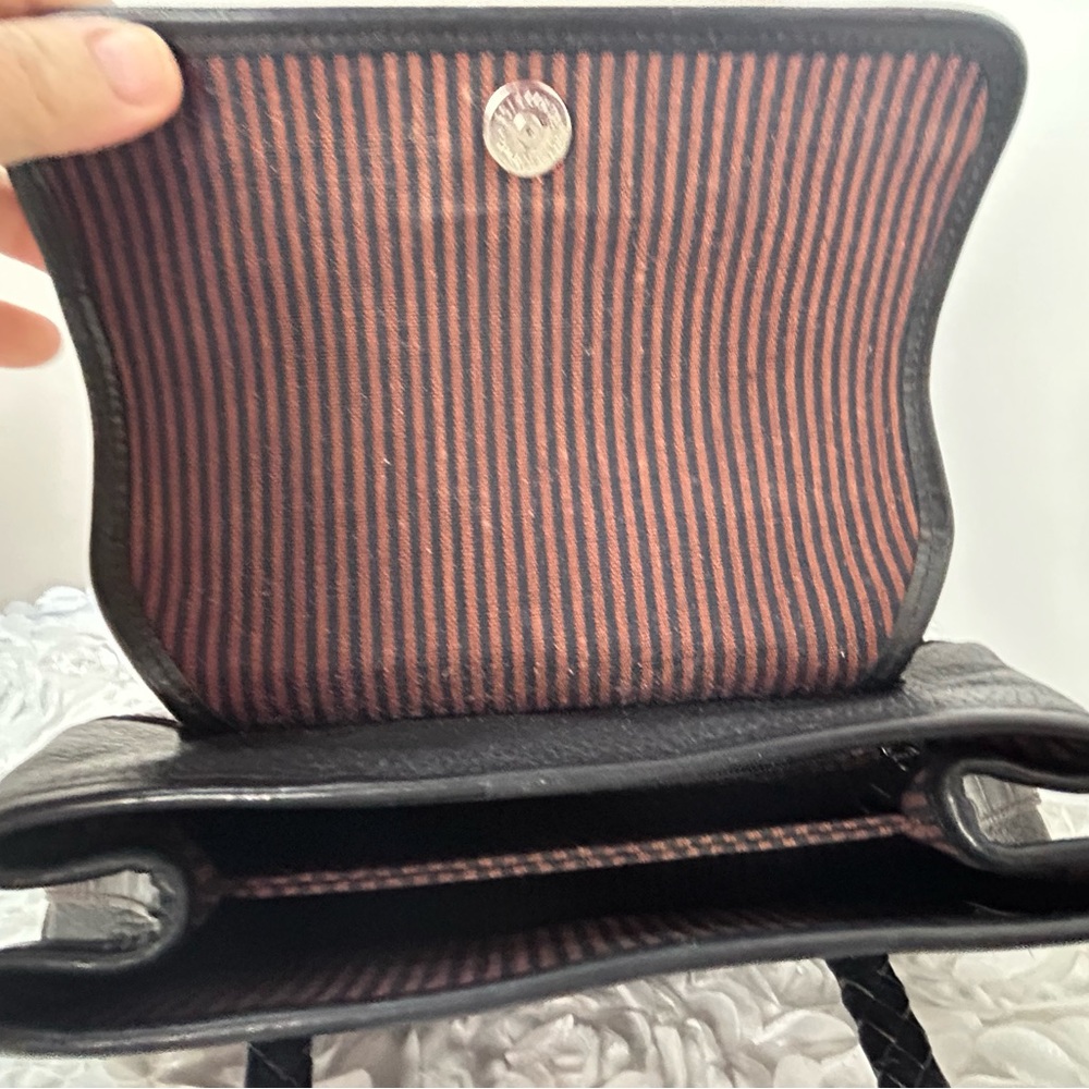 Brighton Brown Leather Croc Pattern Hand Bag Western Cowgirl Animal Print - Picture 12 of 13
